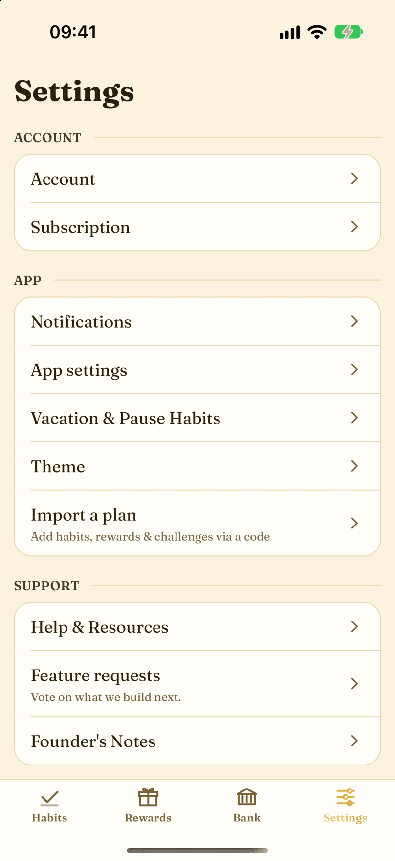 Settings and Backup