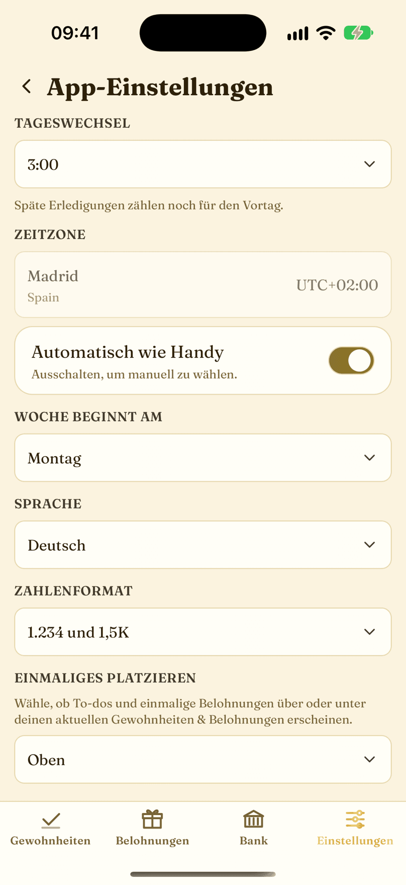 App-Einstellungen