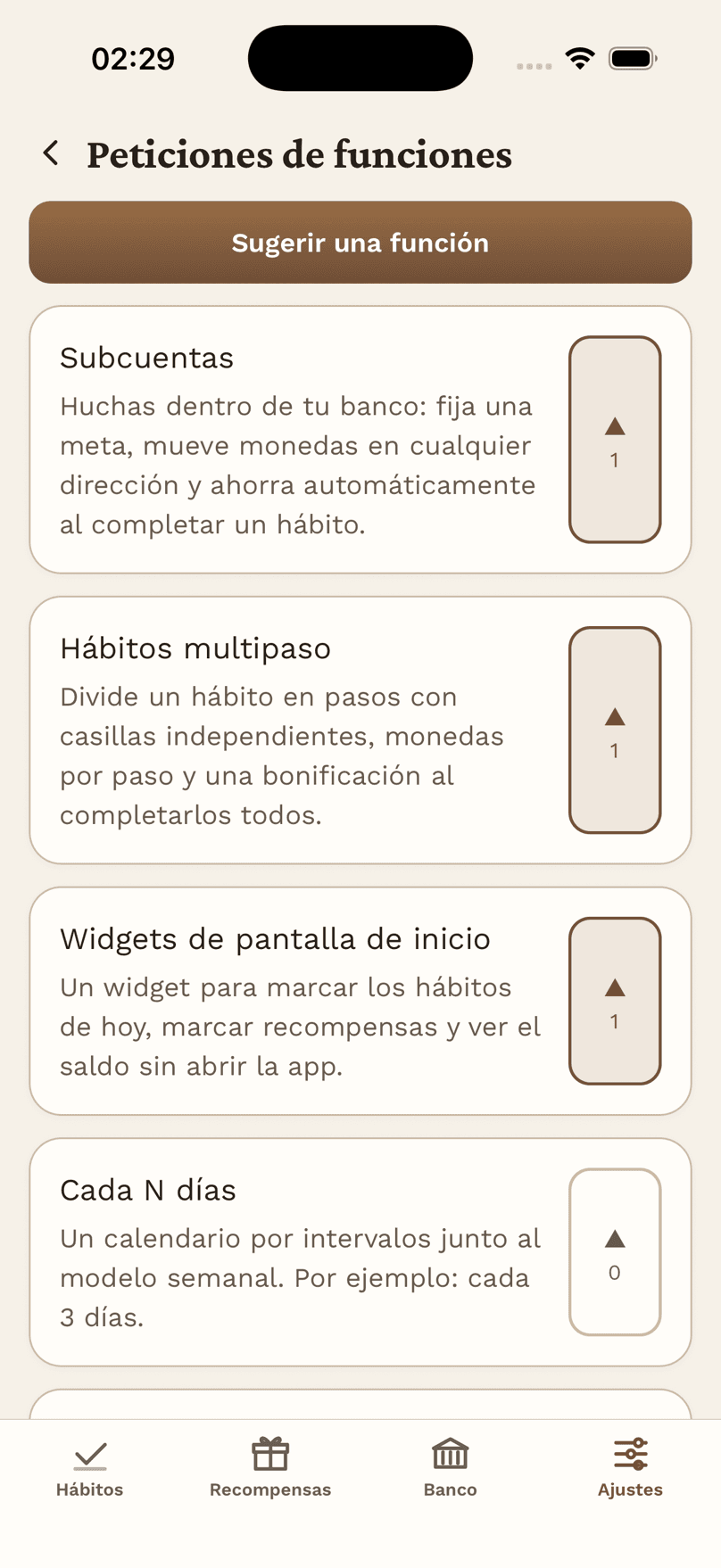 Solicitudes de funciones
