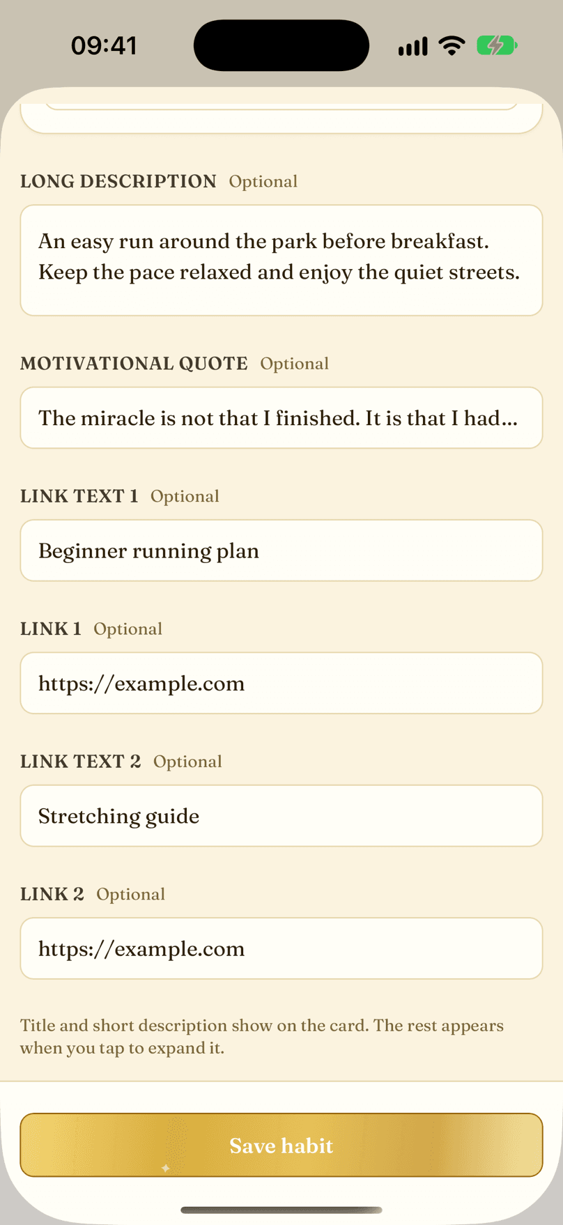 Create or Edit a Habit