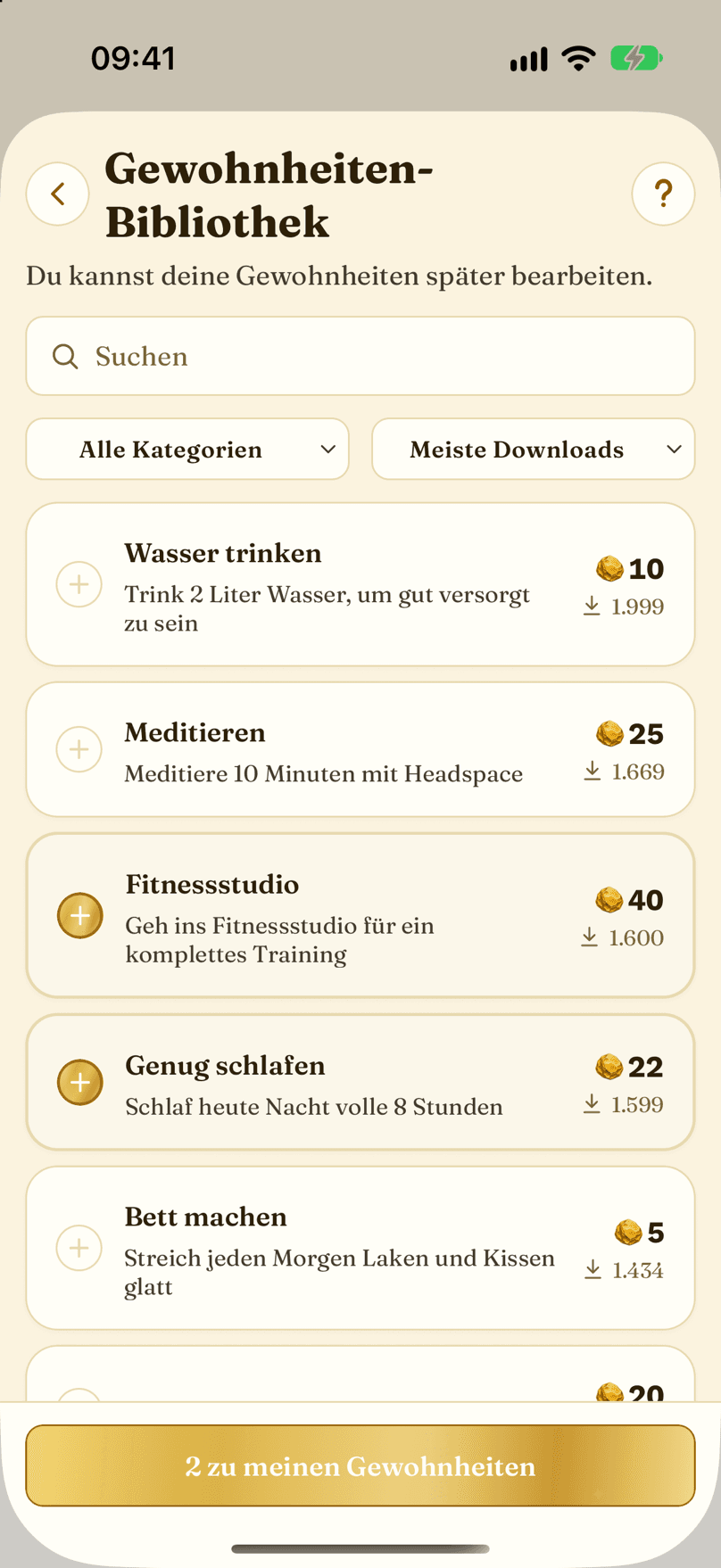 Gewohnheiten-Bibliothek