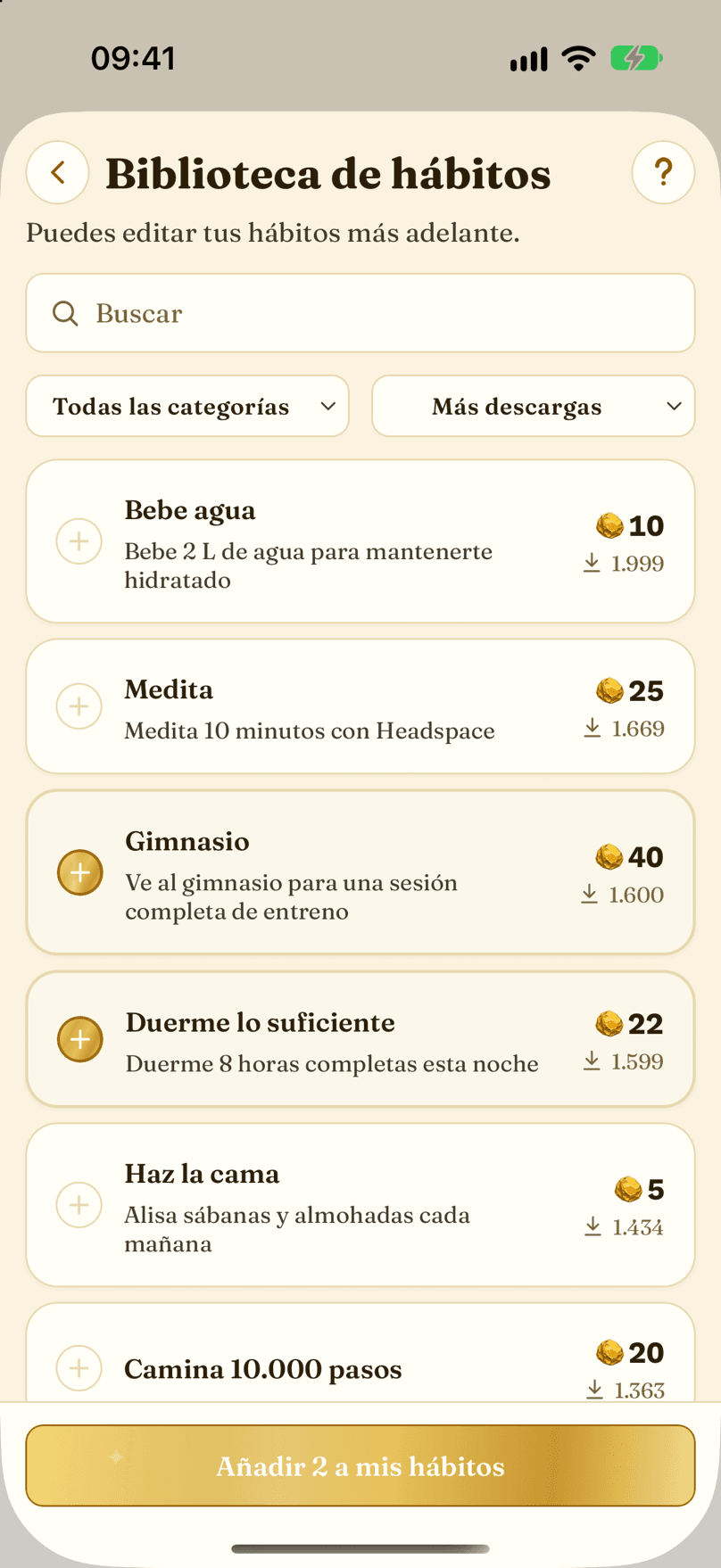Biblioteca de hábitos