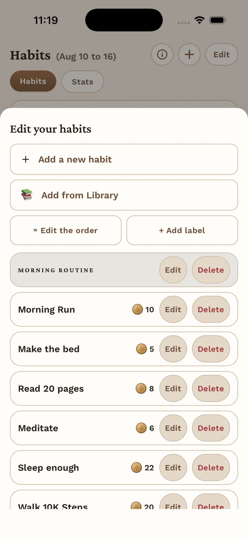 Edit Your Habits