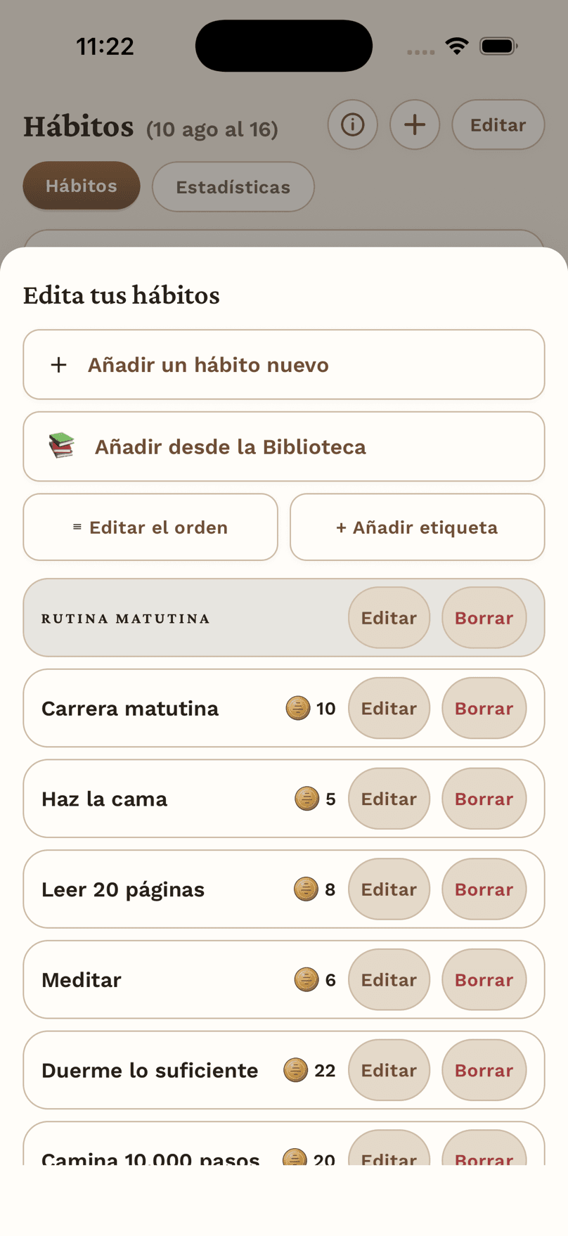 Edita tus hábitos