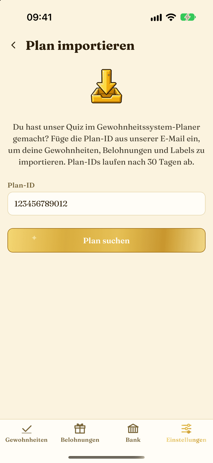 Einen geteilten Plan importieren