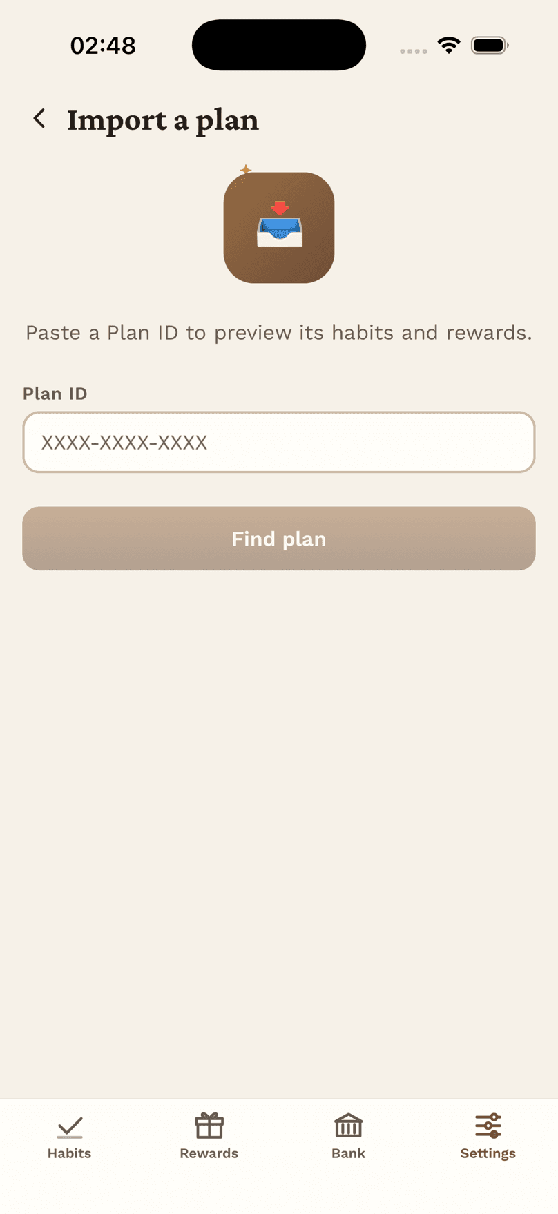 Import a Shared Plan