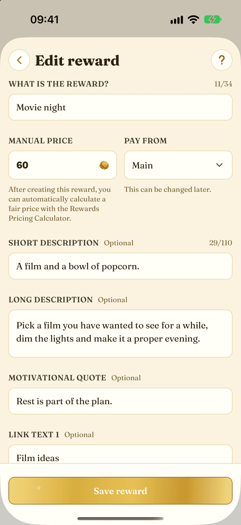 Create or Edit a Reward