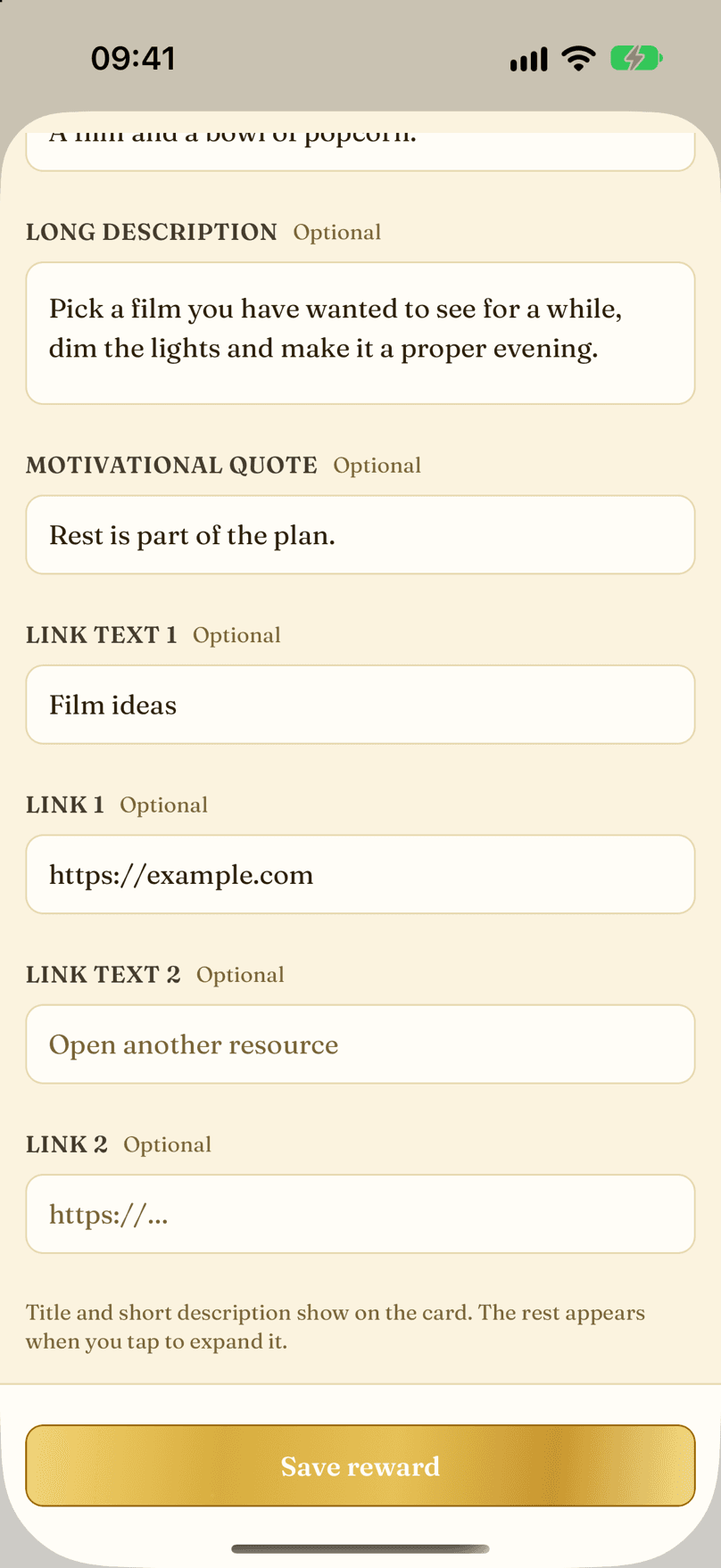 Create or Edit a Reward