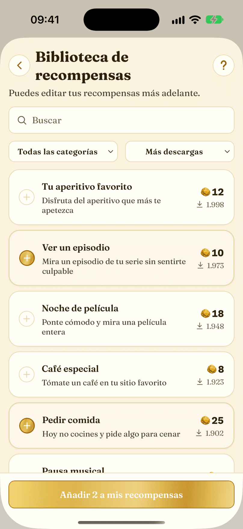 Biblioteca de recompensas