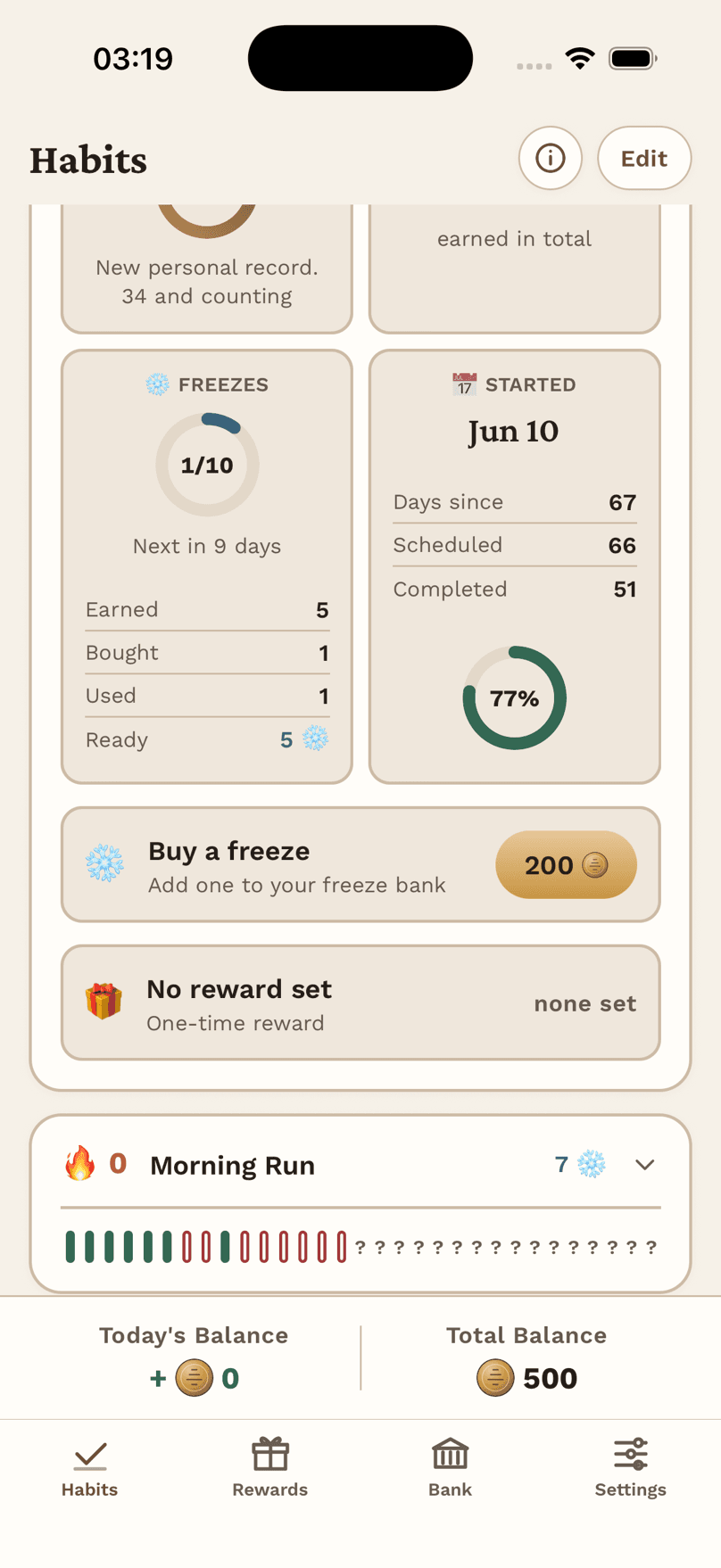 Streaks, Freezes and Weekly Goals