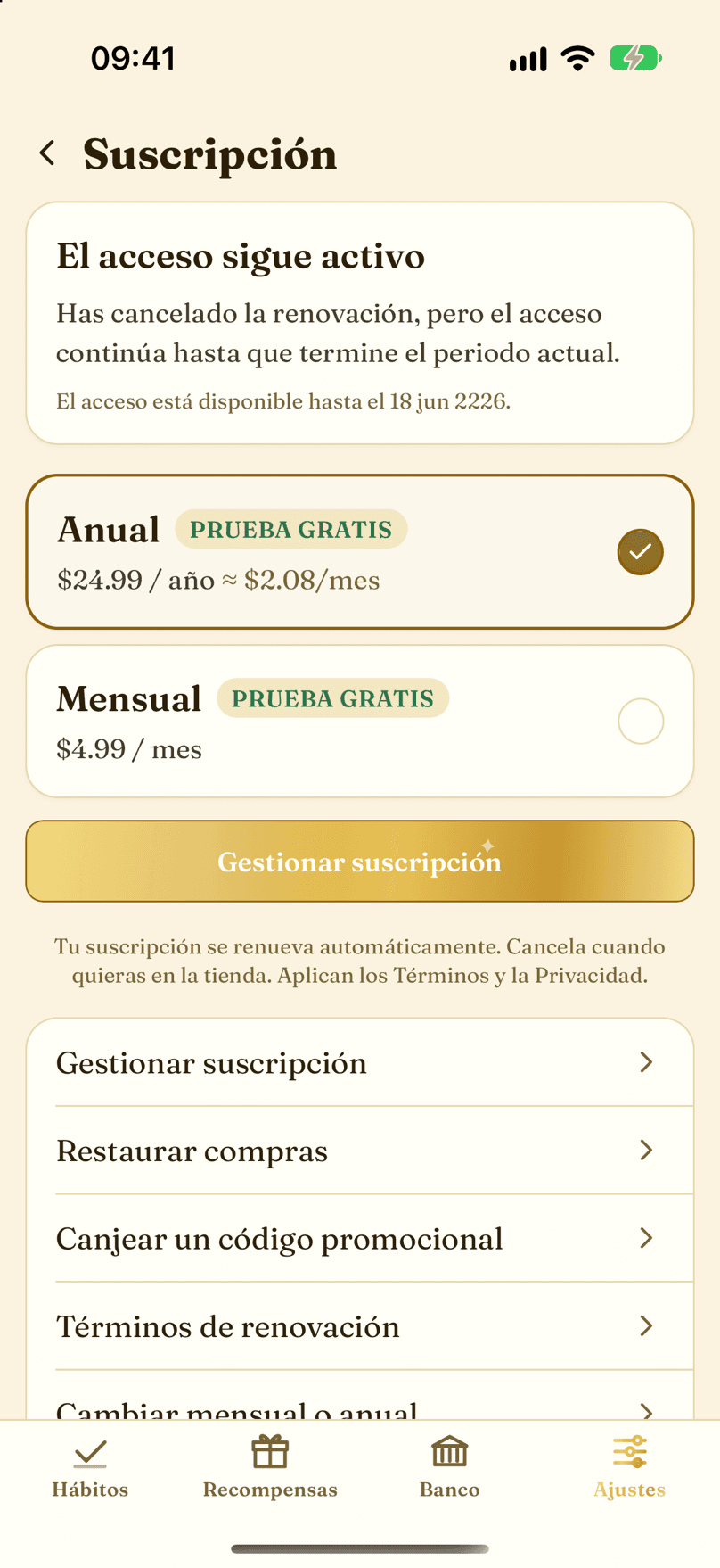 La suscripción