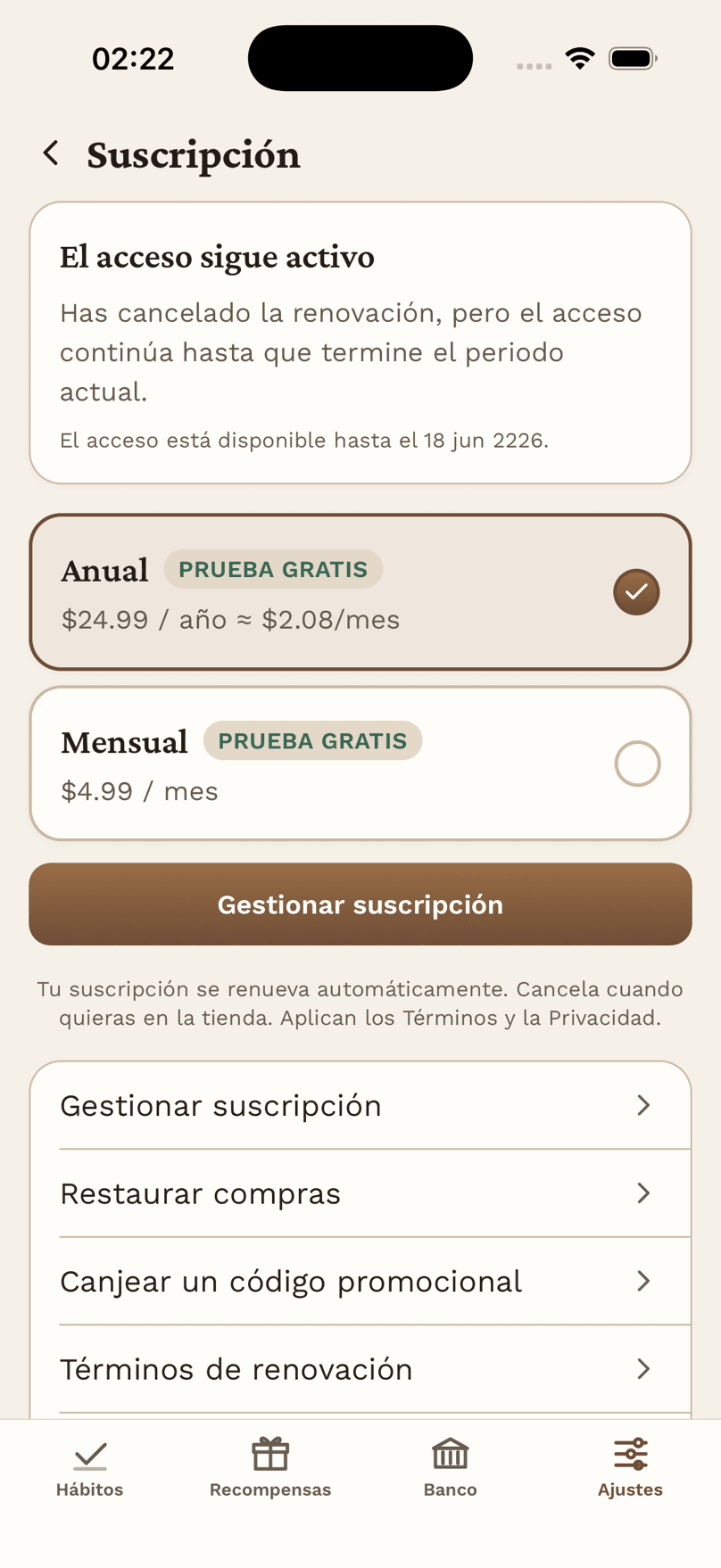 La suscripción