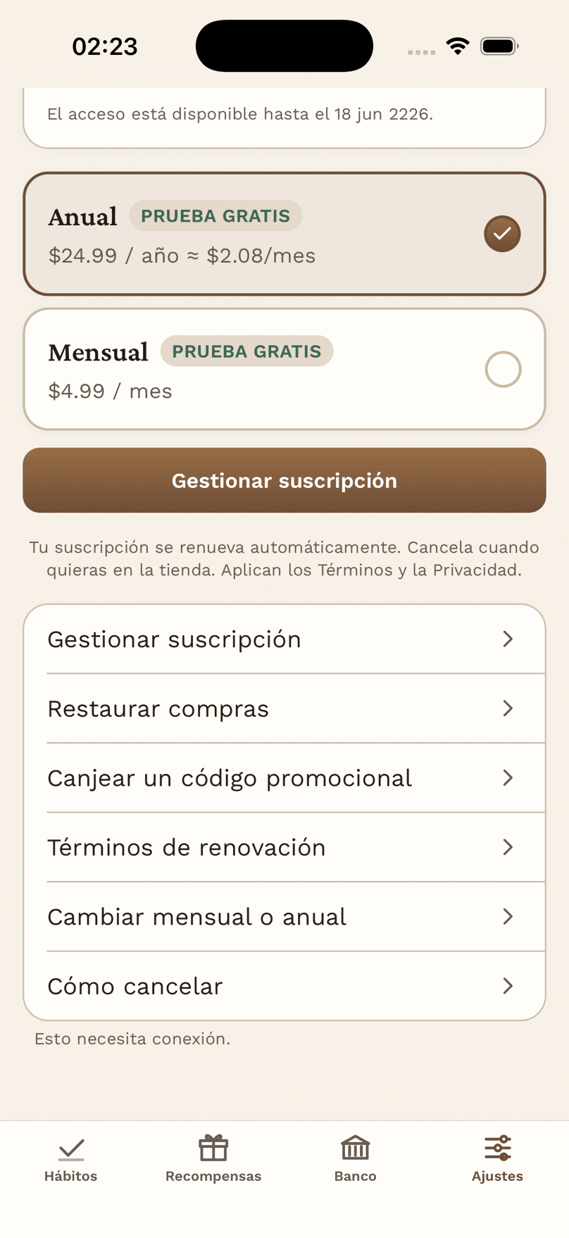 La suscripción